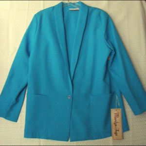 Colorful Blazer Marilyn Togs Aqua Blue NWT